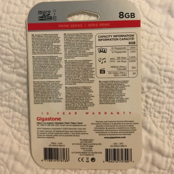 Gigastone 4-in-1 8GB UHS-1 Class 10 microSD Card - Picture 2 of 2
